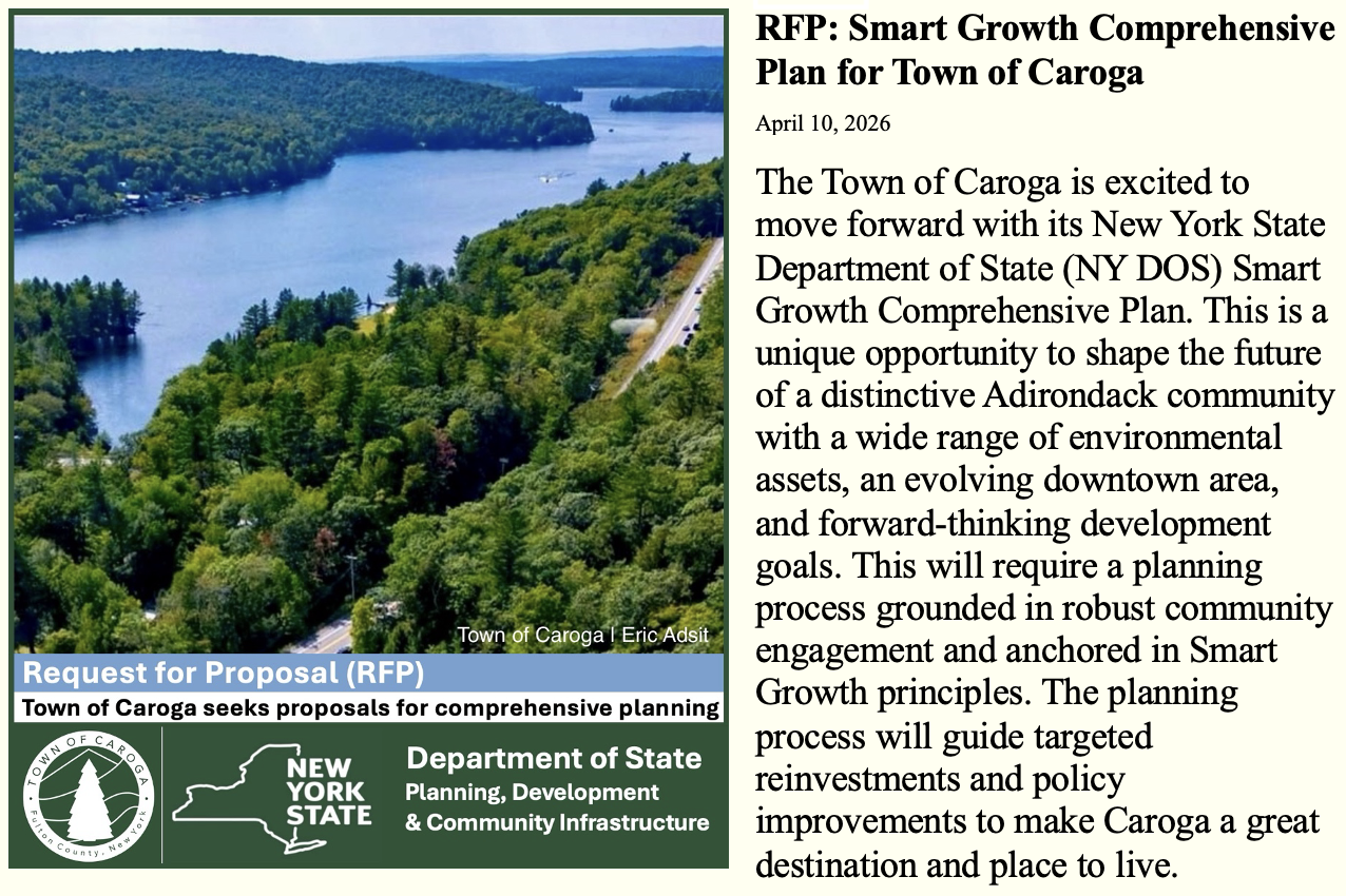 Caroga invites proposals from planning firms.